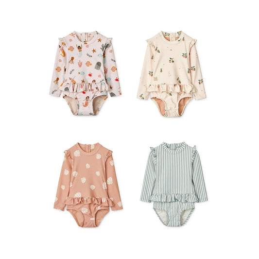 ベビー用水着 ガールズ水着 長袖ワンピーススイムウェア ラッシュガード【mh0009362】