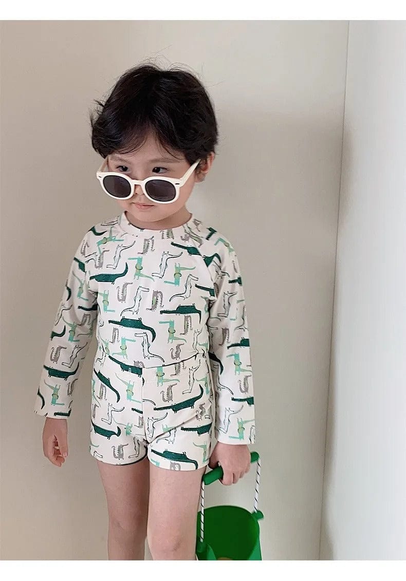 ベビー用水着 ボーイズ水着 長袖セパレートスイムウェア ラッシュガード【mh0009364】