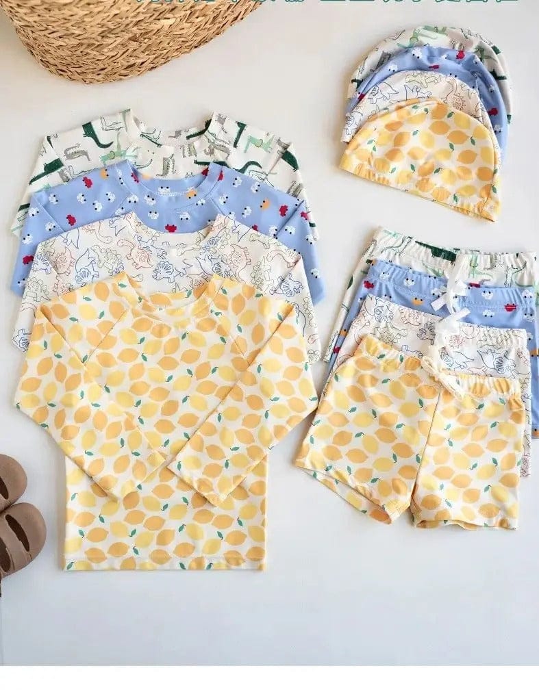 ベビー用水着 ボーイズ水着 長袖セパレートスイムウェア ラッシュガード【mh0009364】