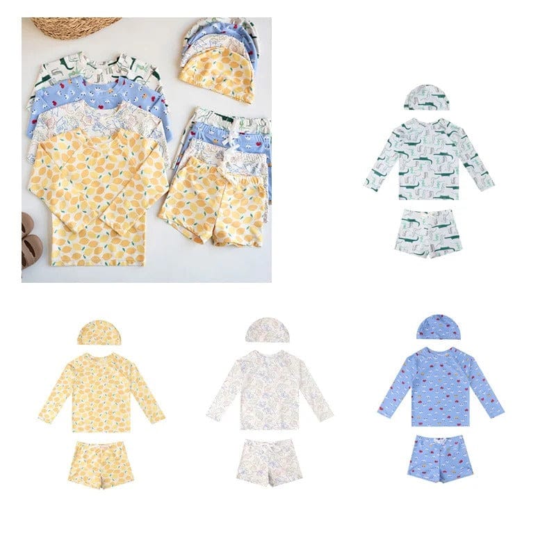 ベビー用水着 ボーイズ水着 長袖セパレートスイムウェア ラッシュガード【mh0009364】