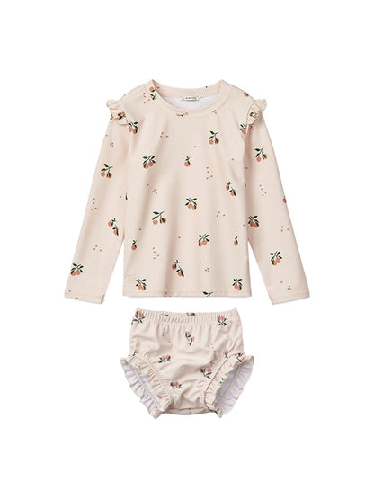 ベビー用水着 ガールズ水着 長袖セパレートスイムウェア ラッシュガード【mh0009366】