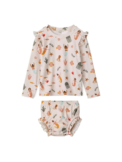 ベビー用水着 ガールズ水着 長袖セパレートスイムウェア ラッシュガード【mh0009366】