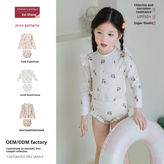 ベビー用水着 ガールズ水着 長袖セパレートスイムウェア ラッシュガード【mh0009366】