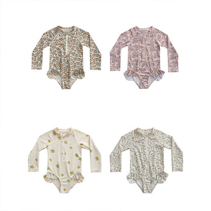 ベビー用水着 ガールズ水着 長袖ワンピーススイムウェア ラッシュガード【mh0009367】