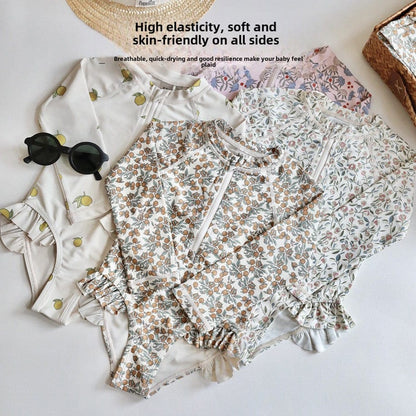 ベビー用水着 ガールズ水着 長袖ワンピーススイムウェア ラッシュガード【mh0009367】