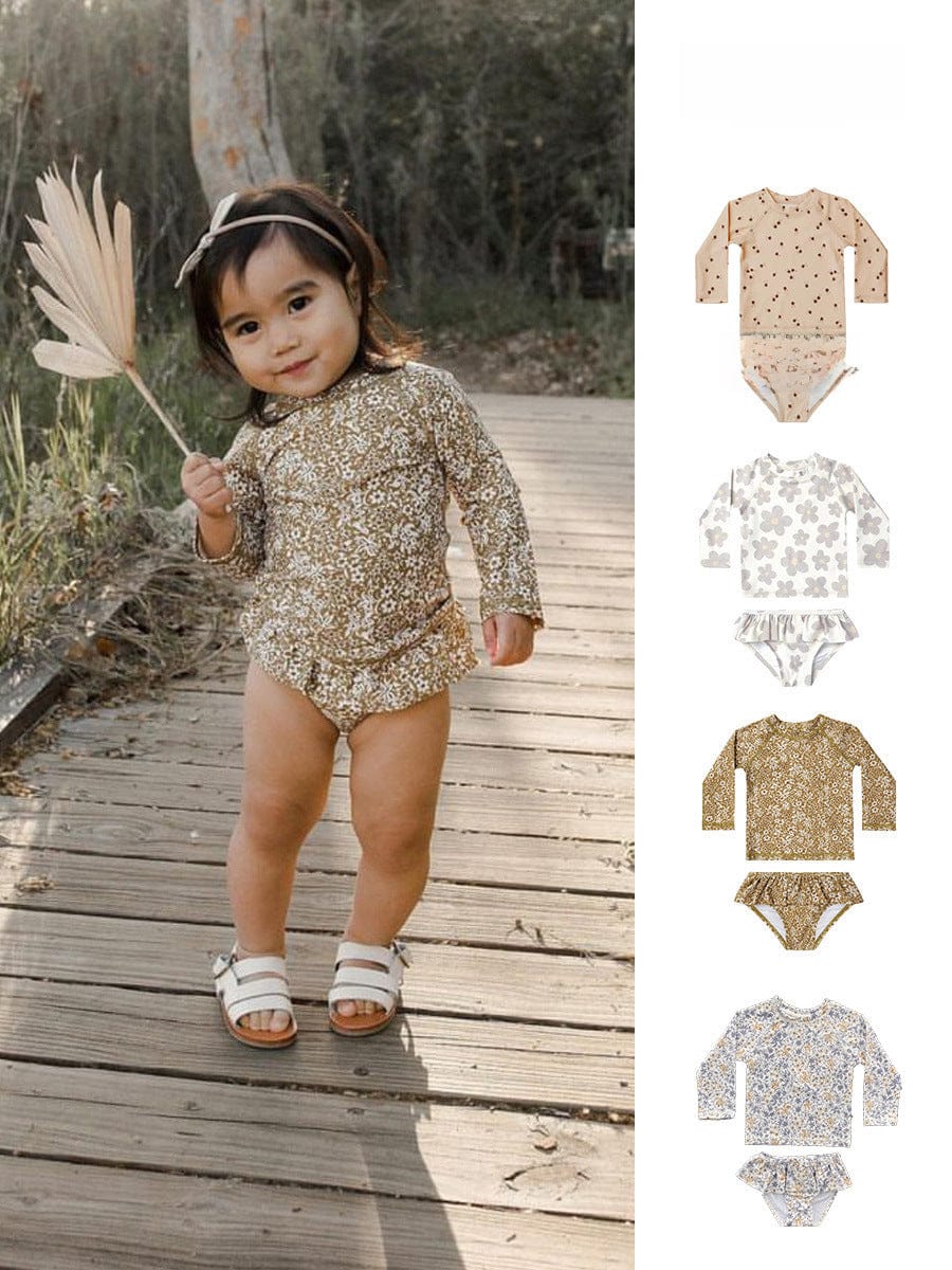 ベビー用水着 ガールズ水着 長袖セパレートスイムウェア ラッシュガード【mh0009368】