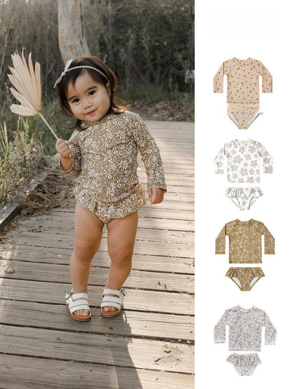 ベビー用水着 ガールズ水着 長袖セパレートスイムウェア ラッシュガード【mh0009368】