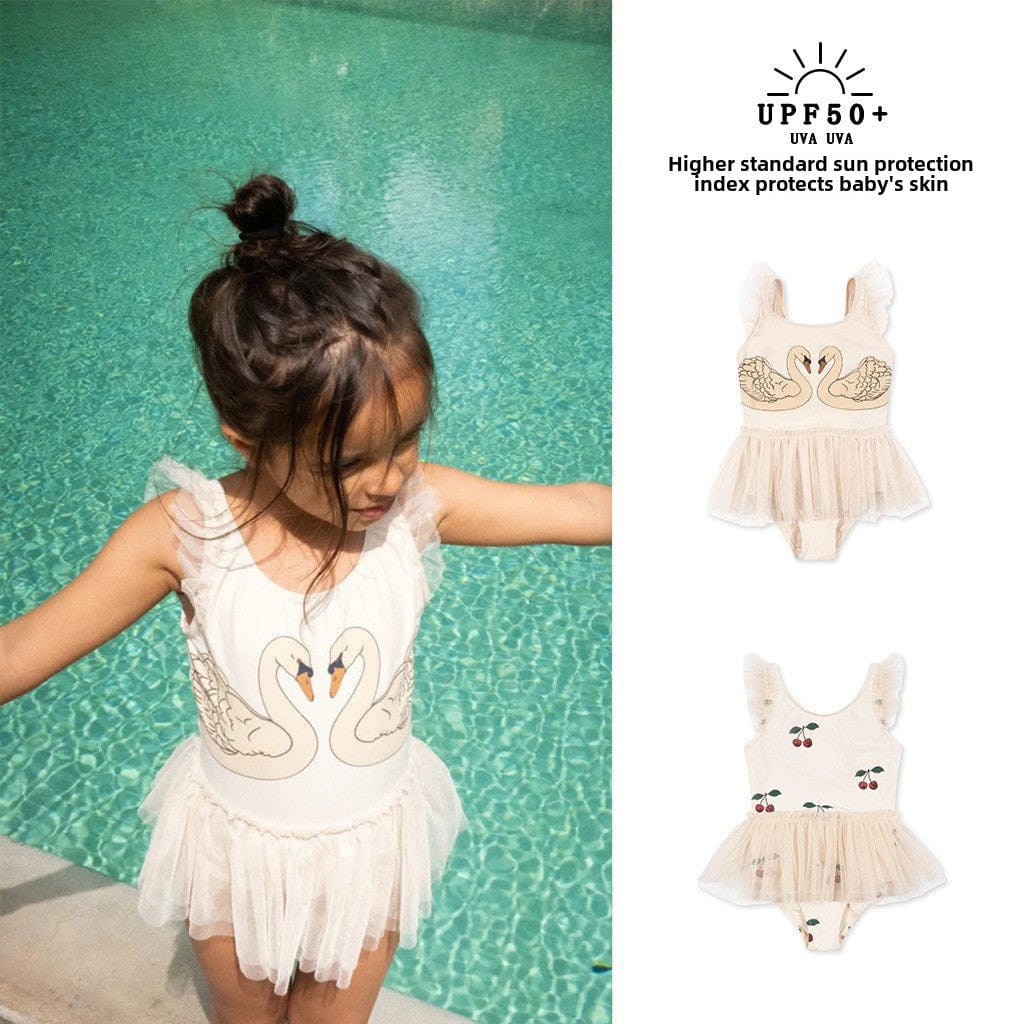 ベビー用水着 ガールズ水着 ノースリーブチュチュワンピーススイムウェア ラッシュガード【mh0009369】