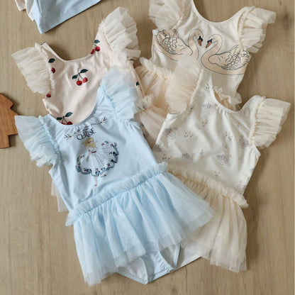 ベビー用水着 ガールズ水着 ノースリーブチュチュワンピーススイムウェア ラッシュガード【mh0009369】