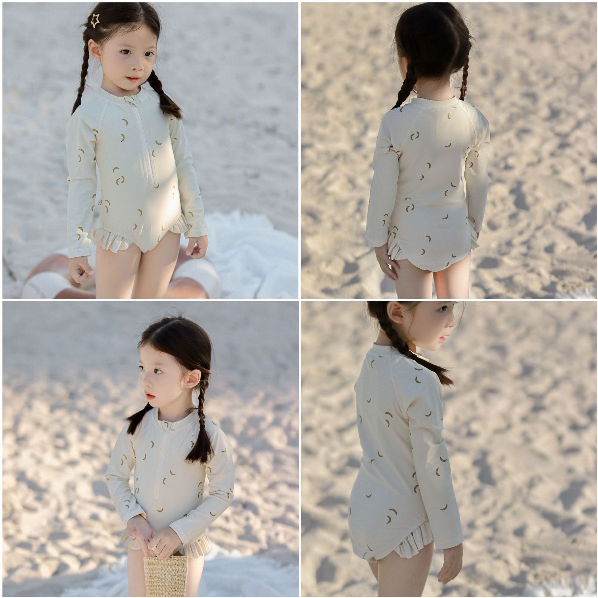 ベビー用水着 ガールズ水着 長袖ワンピーススイムウェア ラッシュガード【mh0009370】