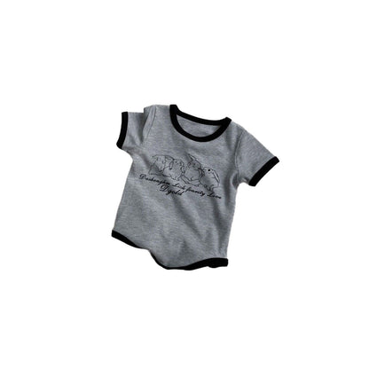 半袖ロンパース うさぎラビットプリント半袖ボディスーツロンパース【mh0009424】