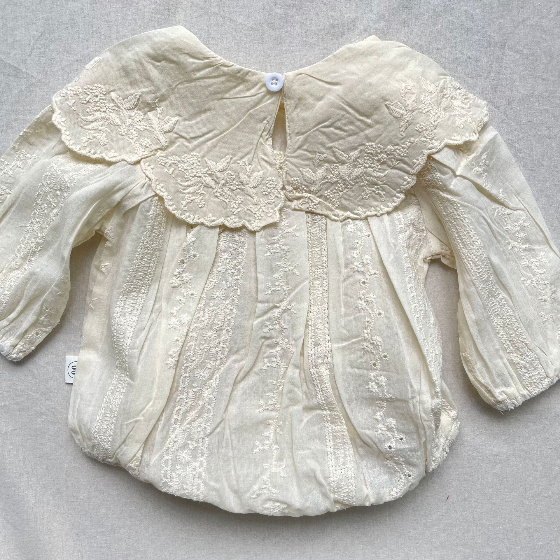 長袖ロンパース レース刺繍ビッグ襟長袖ロンパース【mh0009434】