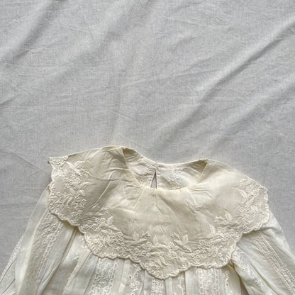 長袖ロンパース レース刺繍ビッグ襟長袖ロンパース【mh0009434】