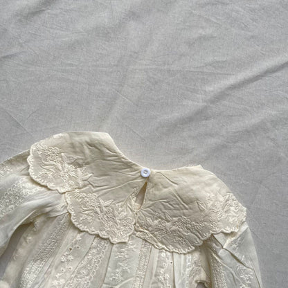 長袖ロンパース レース刺繍ビッグ襟長袖ロンパース【mh0009434】