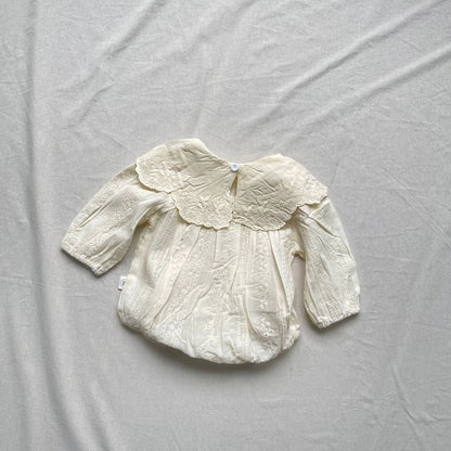 長袖ロンパース レース刺繍ビッグ襟長袖ロンパース【mh0009434】