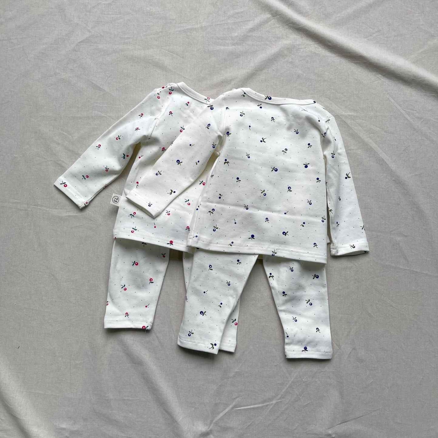 長袖パジャマ フラワー小花柄プリント長袖パジャマセット【mh0009437】