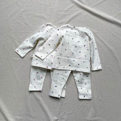 長袖パジャマ フラワー小花柄プリント長袖パジャマセット【mh0009437】