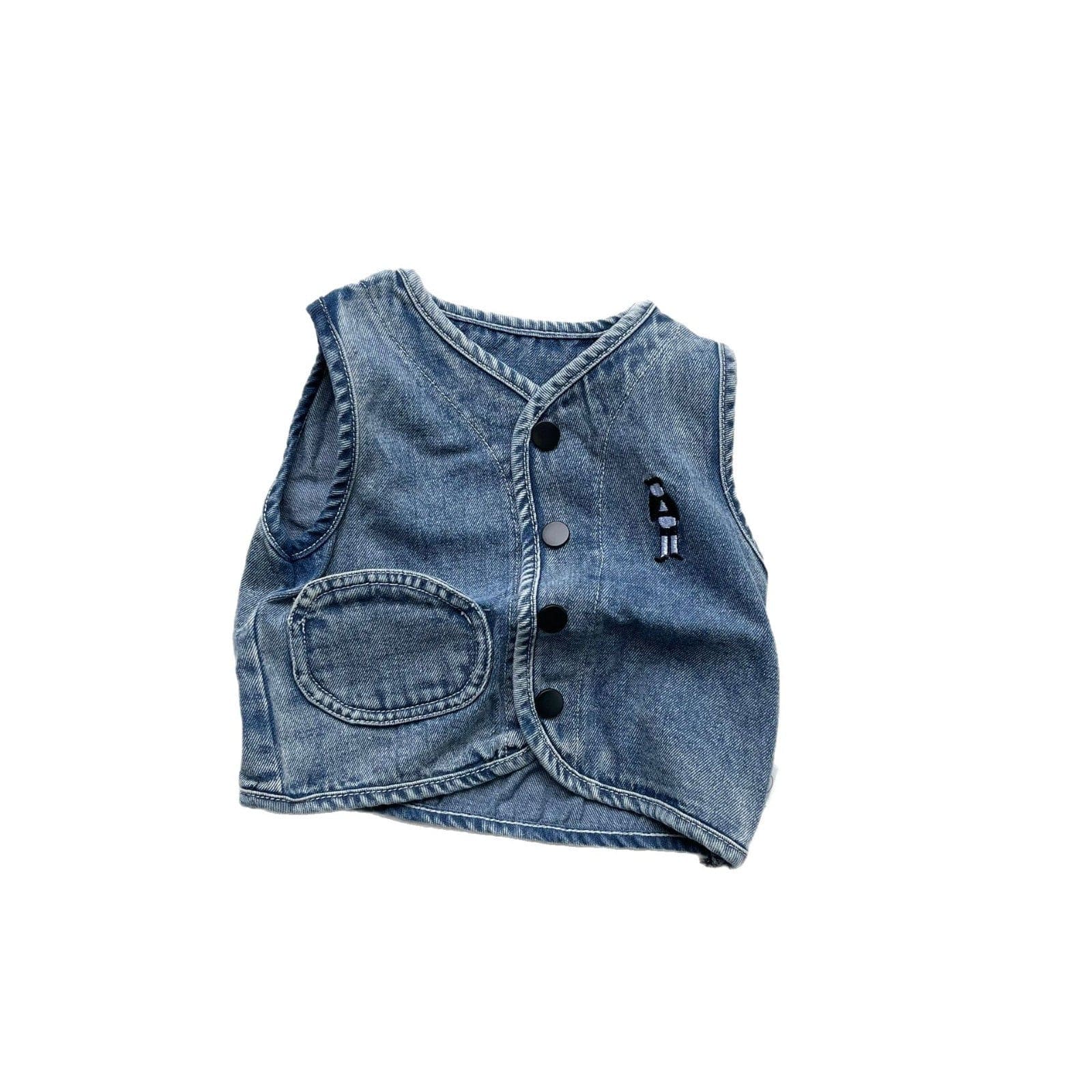 ベスト 刺繍ワンポイントデニムベスト【mh0009440】