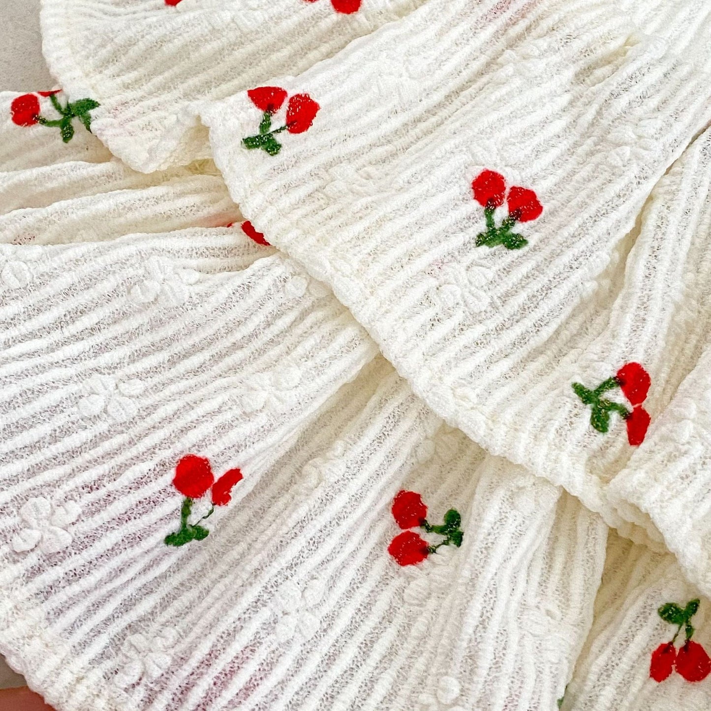 ノースリーブセットアップ チェリーワンポイントキャミソール/さくらんぼフリルブルマパンツ【mh0009703】