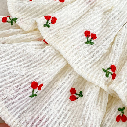 ノースリーブセットアップ チェリーワンポイントキャミソール/さくらんぼフリルブルマパンツ【mh0009703】