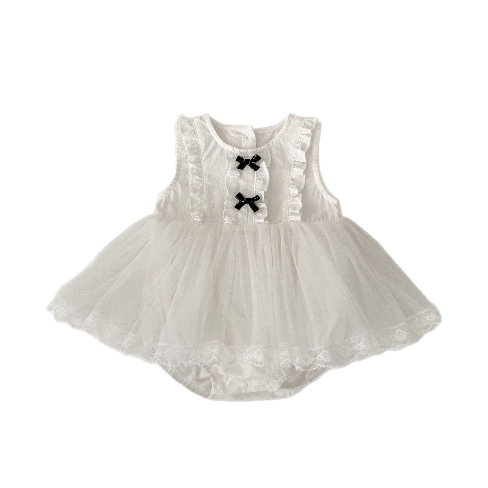 ノースリーブロンパース リボンフリルスカートノースリーブロンパース【mh0009712】