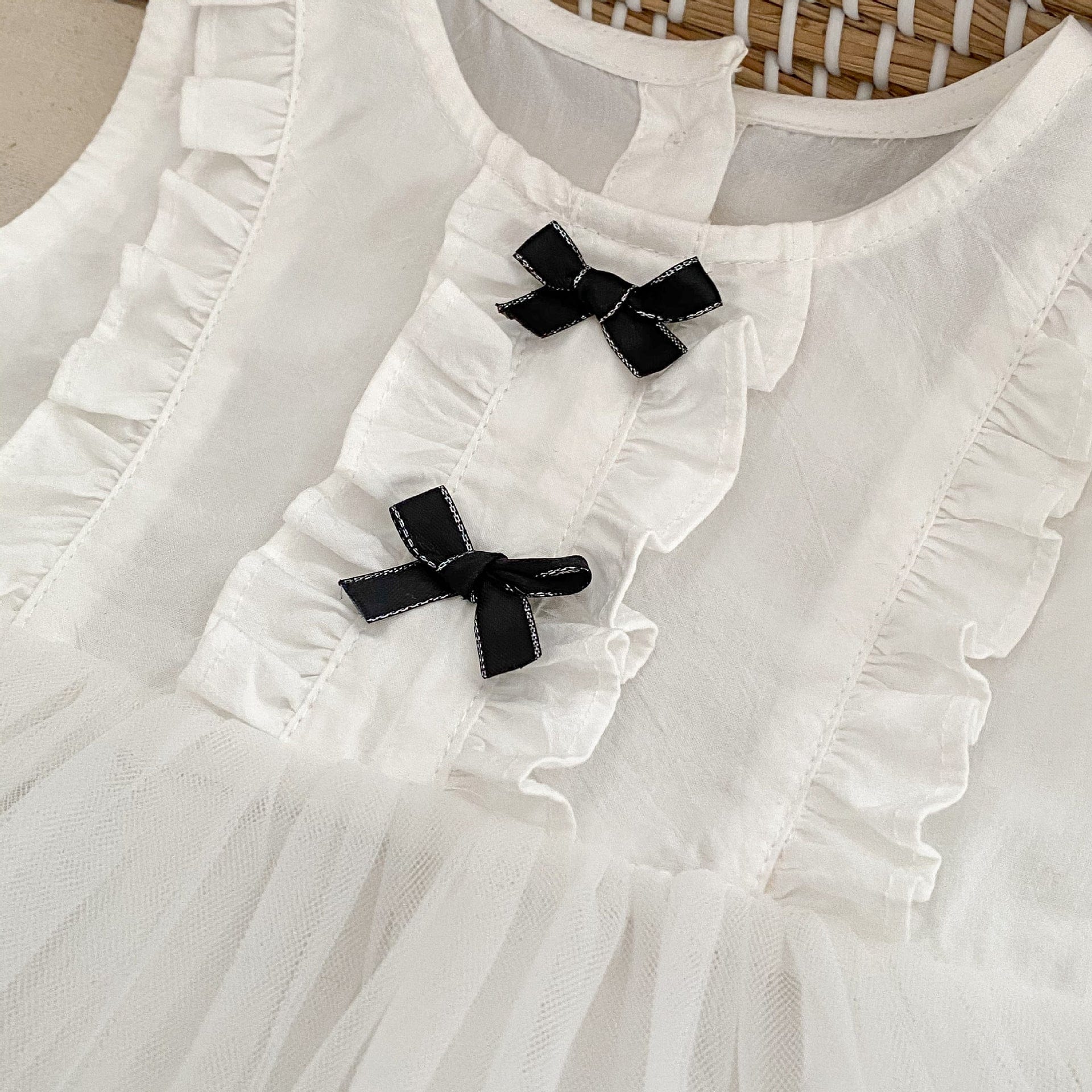 ノースリーブロンパース リボンフリルスカートノースリーブロンパース【mh0009712】