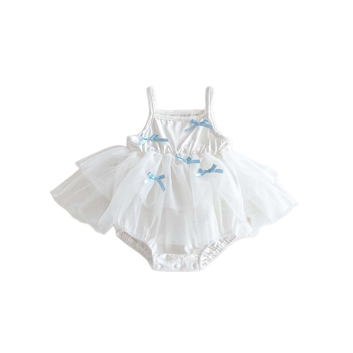 ノースリーブロンパース リボンチュールスカートドッキングキャミソールロンパース【mh0009750】