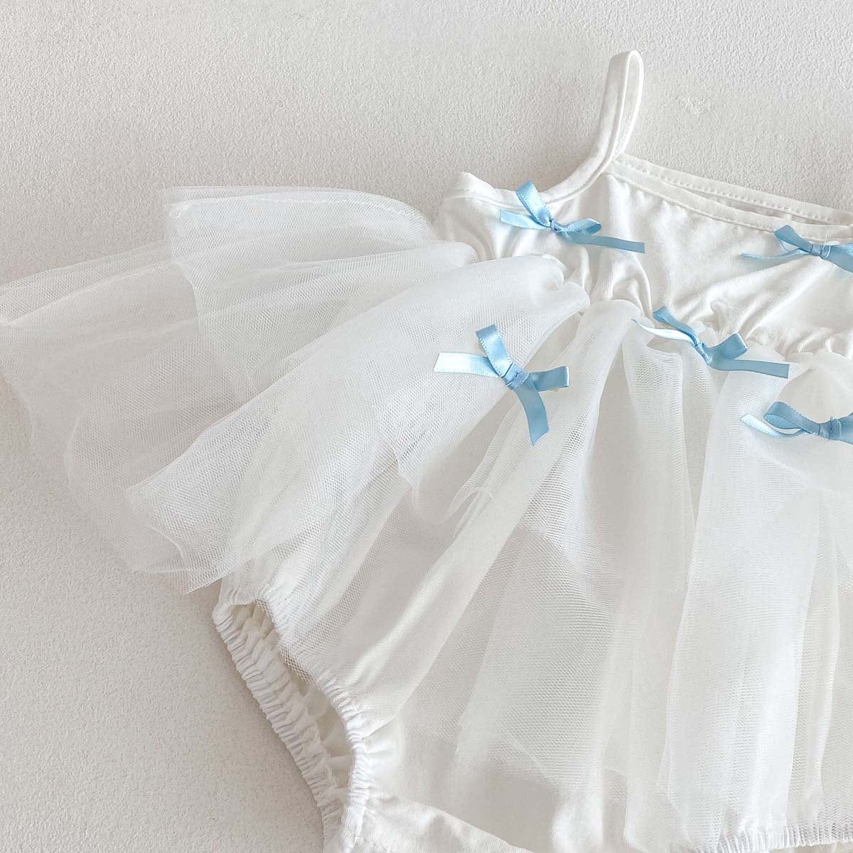 ノースリーブロンパース リボンチュールスカートドッキングキャミソールロンパース【mh0009750】