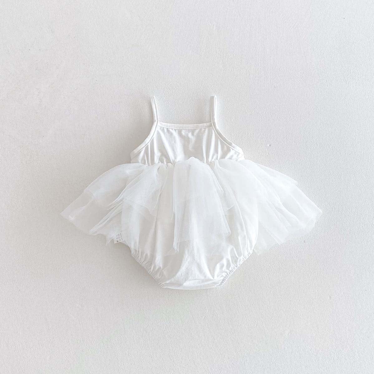 ノースリーブロンパース リボンチュールスカートドッキングキャミソールロンパース【mh0009750】