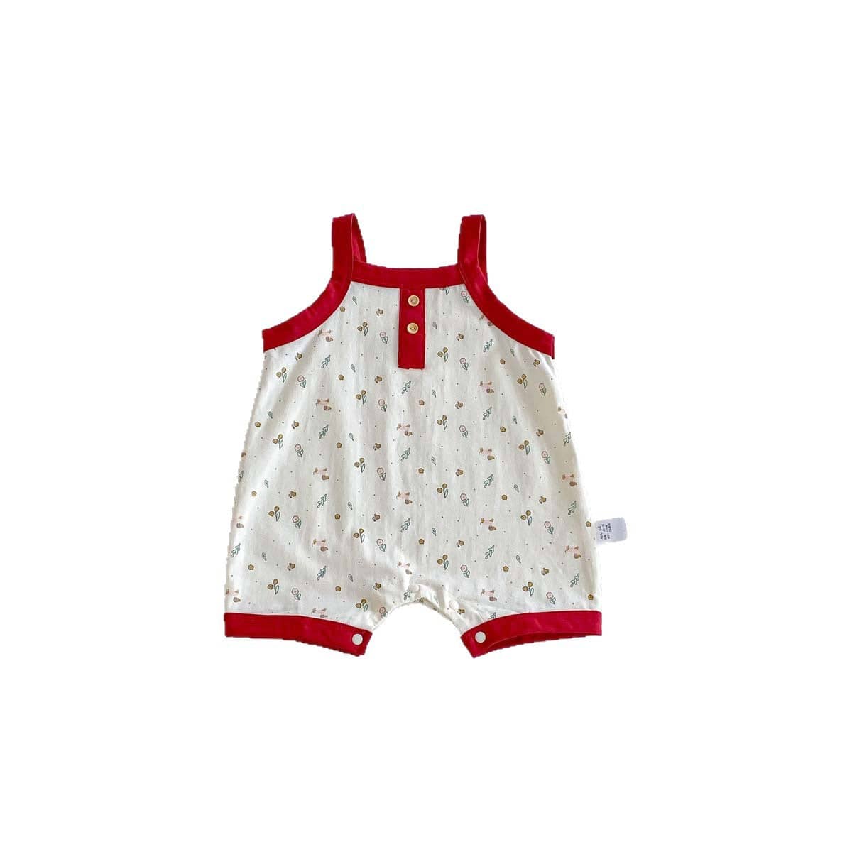 ノースリーブロンパース フラワープリントバイピングキャミソールジャンプスーツ【mh0009751】