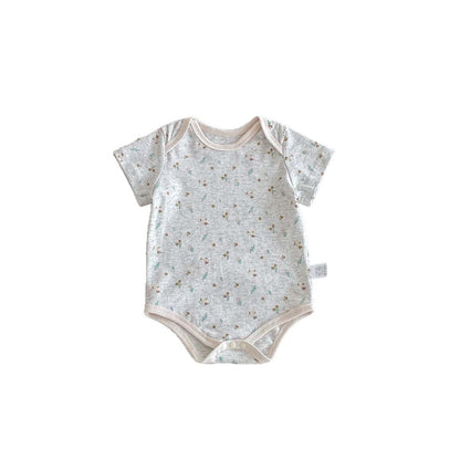 半袖ロンパース フラワー小花柄プリント半袖ボディスーツ【mh0009752】