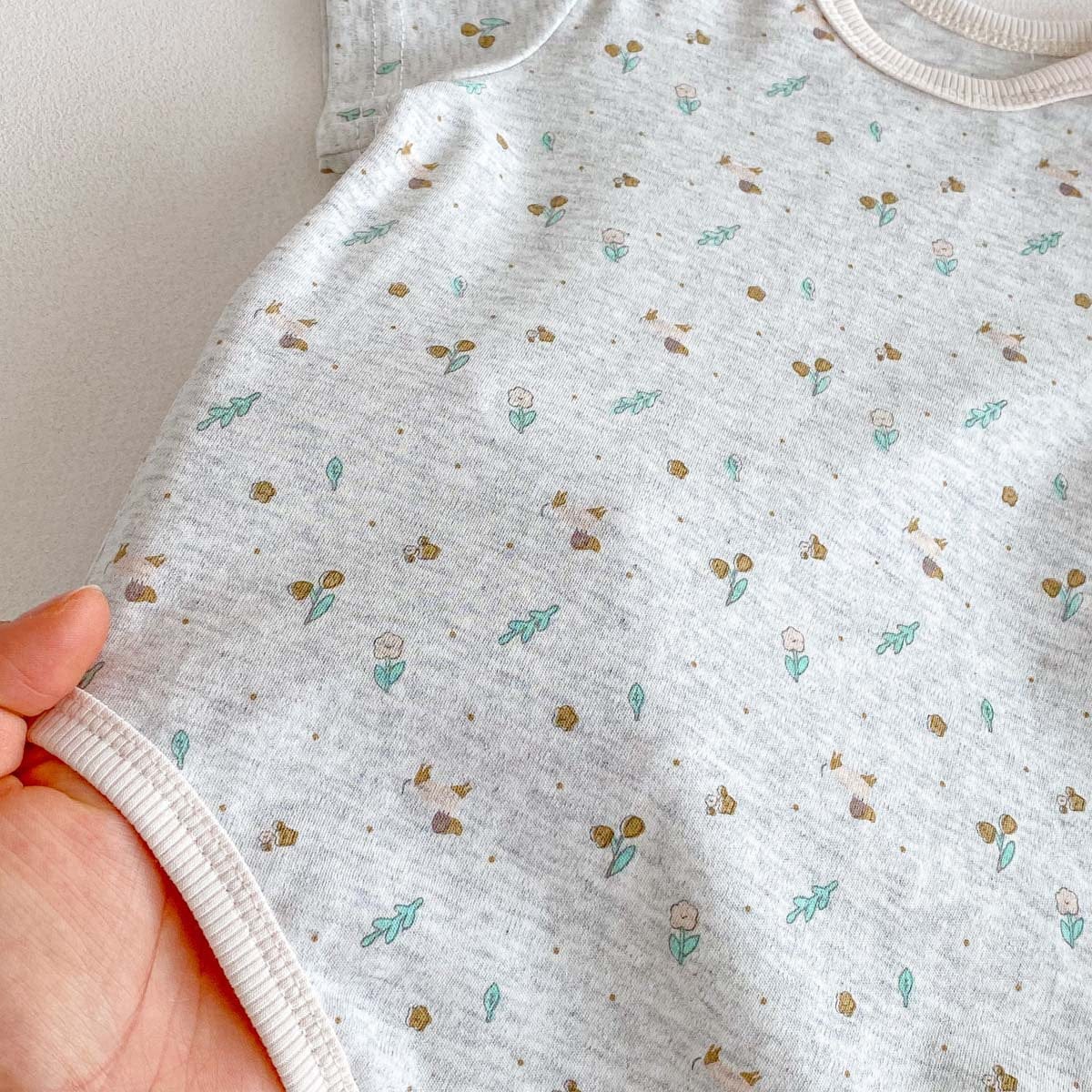 半袖ロンパース フラワー小花柄プリント半袖ボディスーツ【mh0009752】