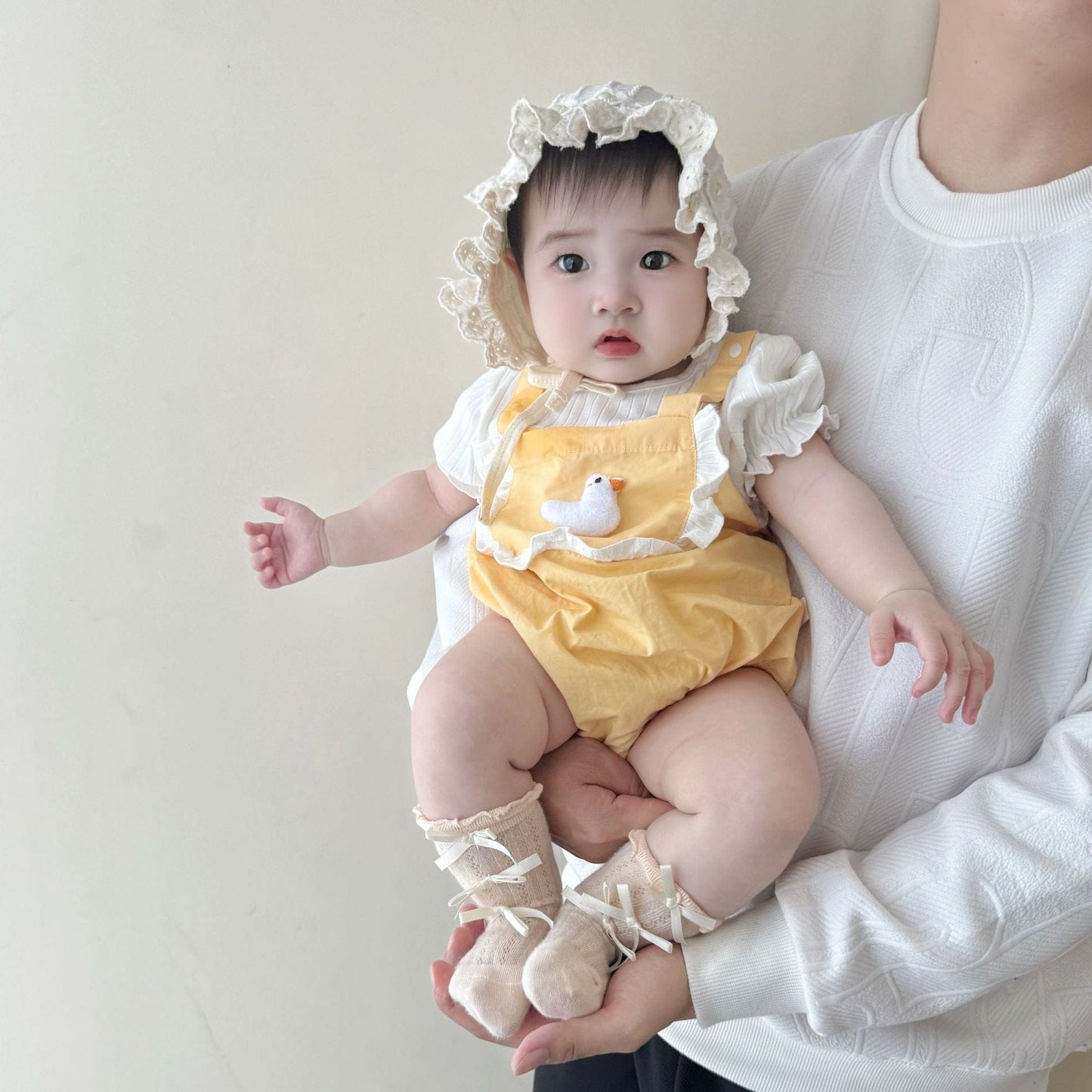 半袖ロンパース あひるアップリケドッキング半袖ロンパース【mh0009754】