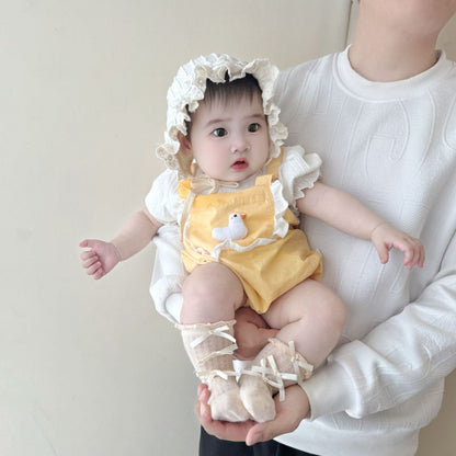 半袖ロンパース あひるアップリケドッキング半袖ロンパース【mh0009754】