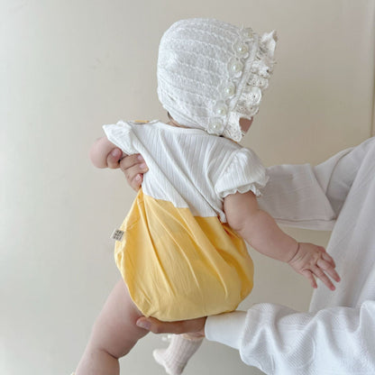 半袖ロンパース あひるアップリケドッキング半袖ロンパース【mh0009754】