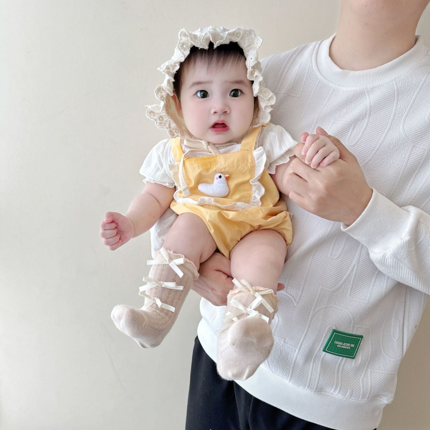 半袖ロンパース あひるアップリケドッキング半袖ロンパース【mh0009754】