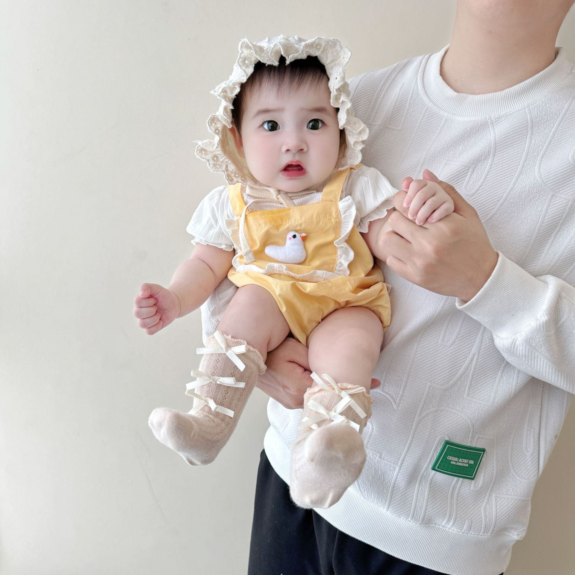 半袖ロンパース あひるアップリケドッキング半袖ロンパース【mh0009754】