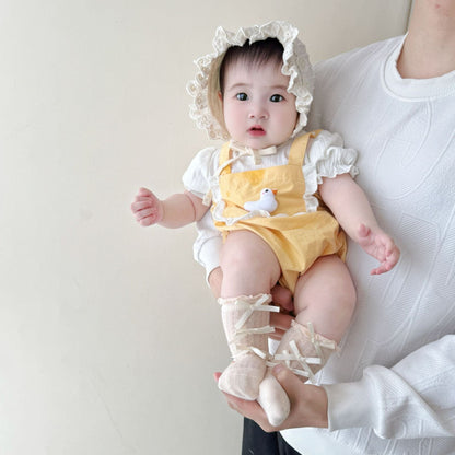 半袖ロンパース あひるアップリケドッキング半袖ロンパース【mh0009754】