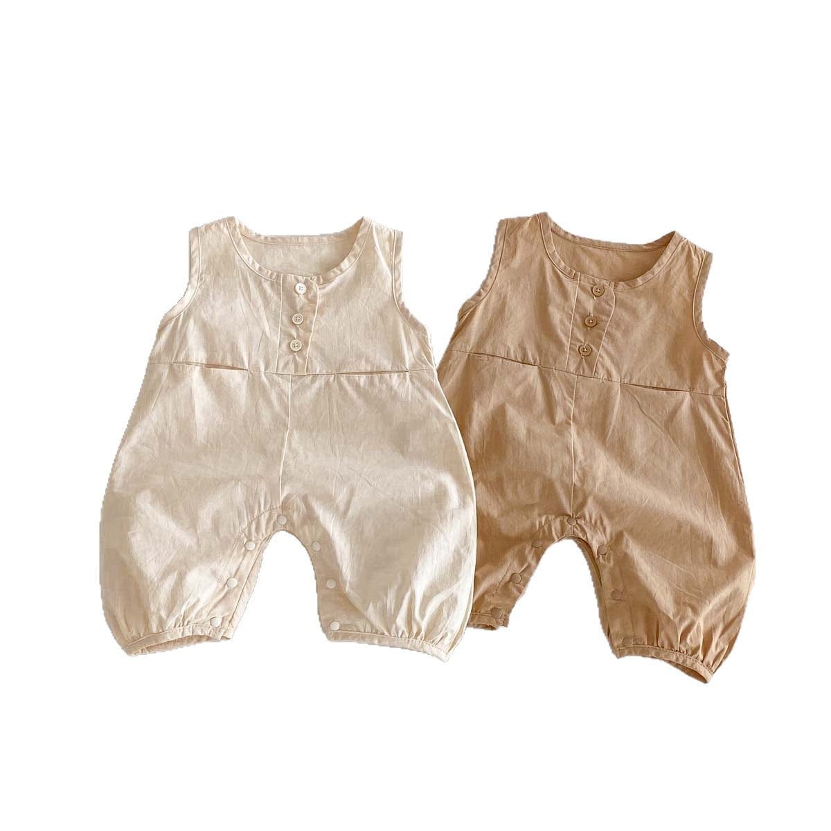 ノースリーブジャンプスーツ シンプルノースリーブジャンプスーツロンパース【mh0009756】