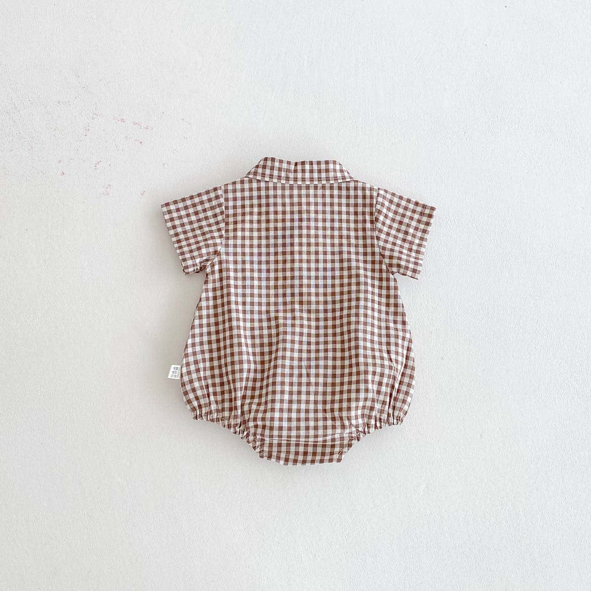 半袖ロンパース ギンガムチェック半袖シャツロンパース【mh0009773】