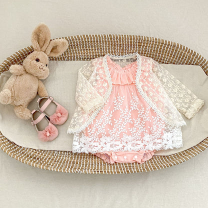 ノースリーブロンパース ラッフルフリルノースリーブチュールスカートロンパース【mh0010164】