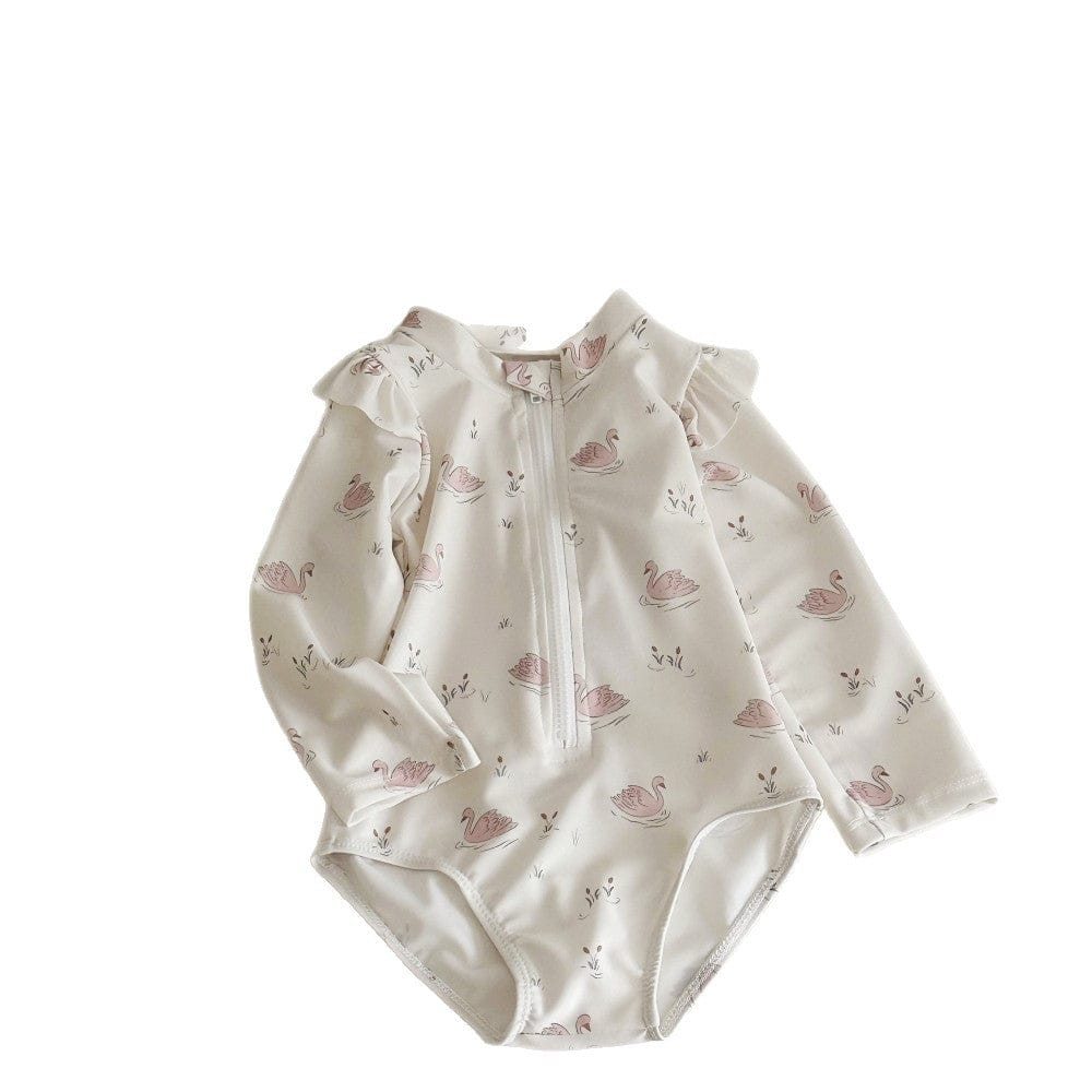 ベビー用水着 ガールズ水着 長袖ジップアップワンピーススイムウェア【mh0010222】