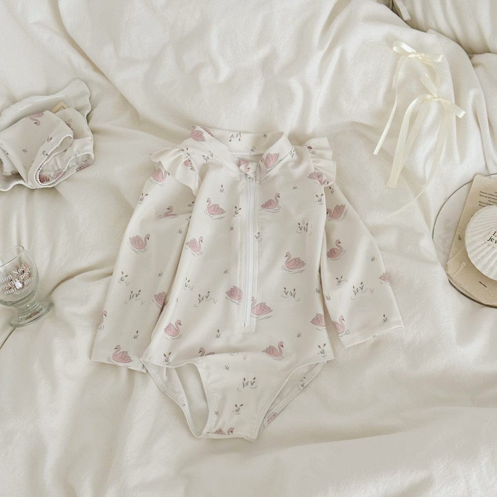 ベビー用水着 ガールズ水着 長袖ジップアップワンピーススイムウェア【mh0010222】