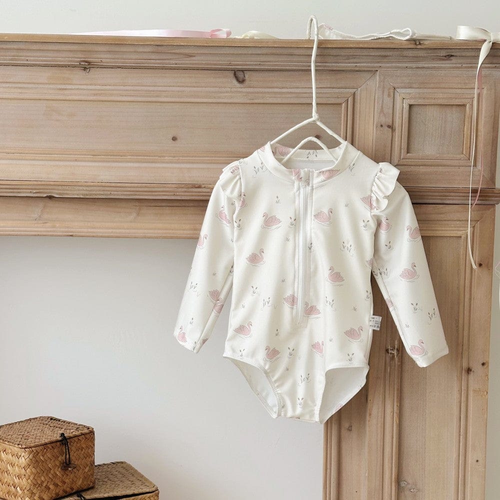 ベビー用水着 ガールズ水着 長袖ジップアップワンピーススイムウェア【mh0010222】