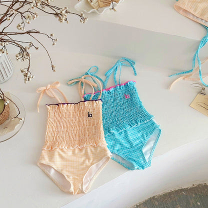 ベビー用水着 ガールズ水着 シャーリングガーリーワンピーススイムウェア【mh0010226】