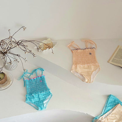 ベビー用水着 ガールズ水着 シャーリングガーリーワンピーススイムウェア【mh0010226】