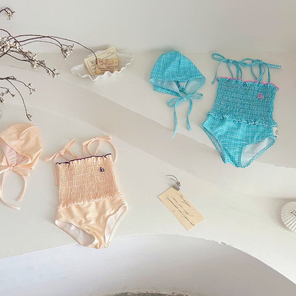 ベビー用水着 ガールズ水着 シャーリングガーリーワンピーススイムウェア【mh0010226】