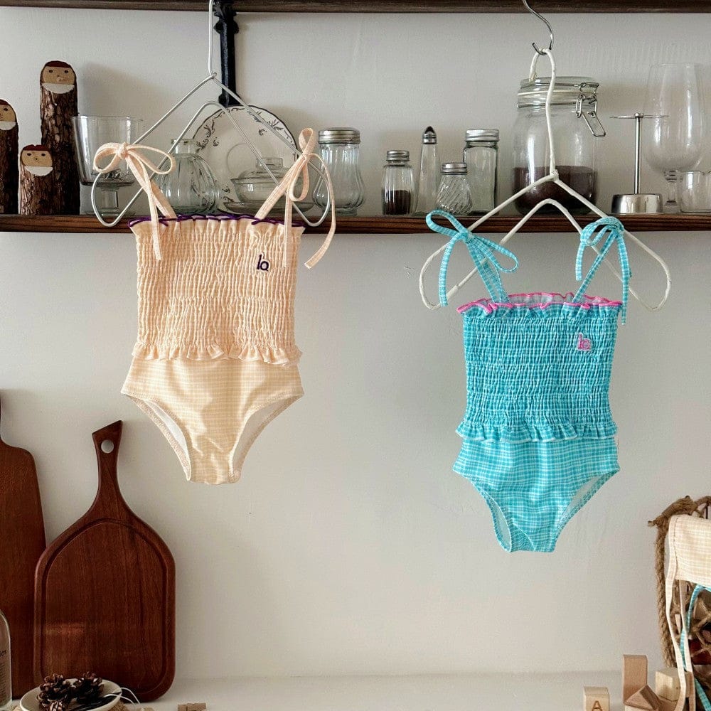 ベビー用水着 ガールズ水着 シャーリングガーリーワンピーススイムウェア【mh0010226】