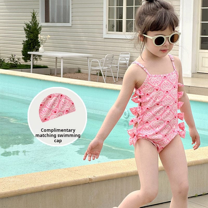 ベビー用水着 ガールズ水着 サイドリボンキャミソールワンピーススイムウェア【mh0010230】