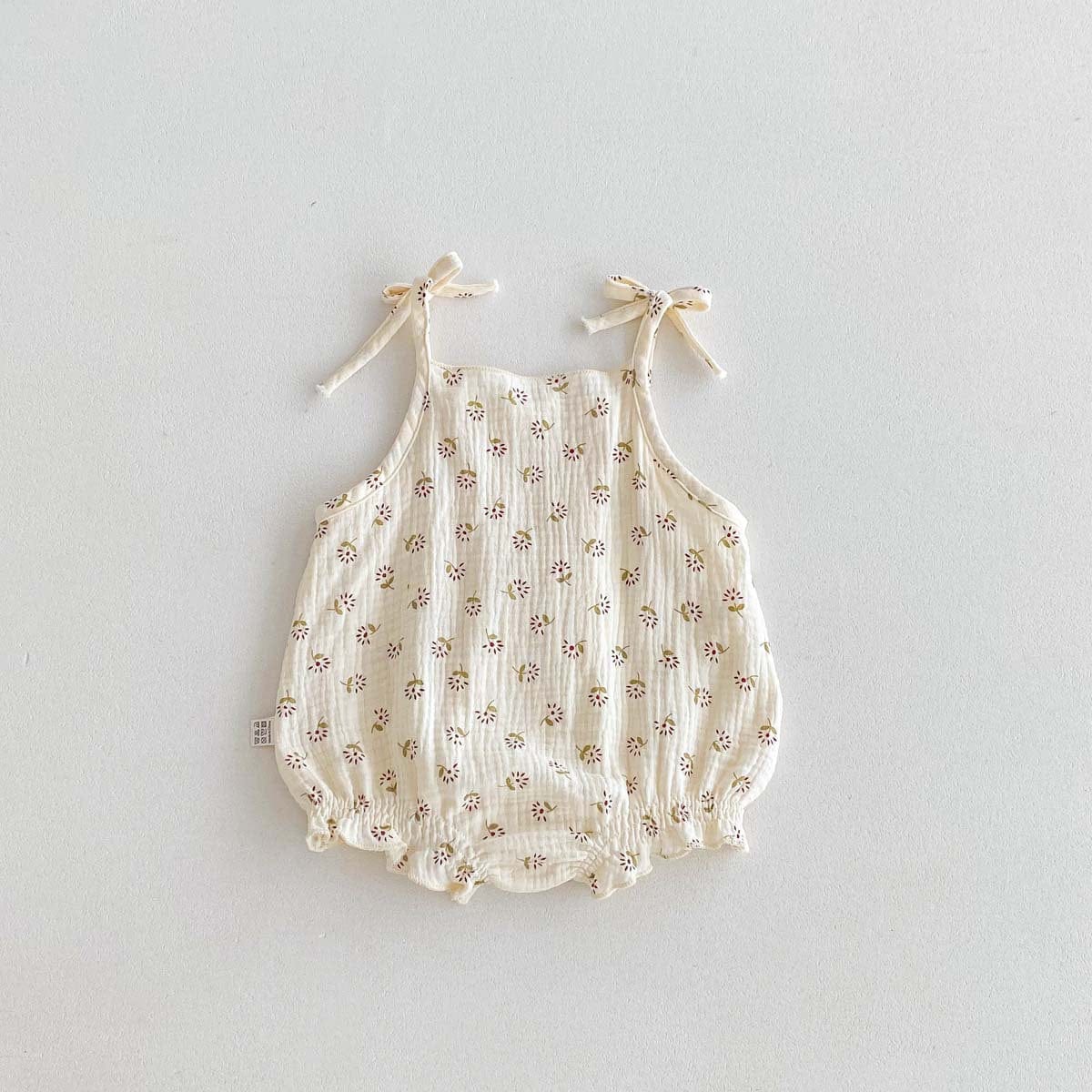 ノースリーブロンパース フラワー/ストライプキャミソールロンパース【mh0010303】